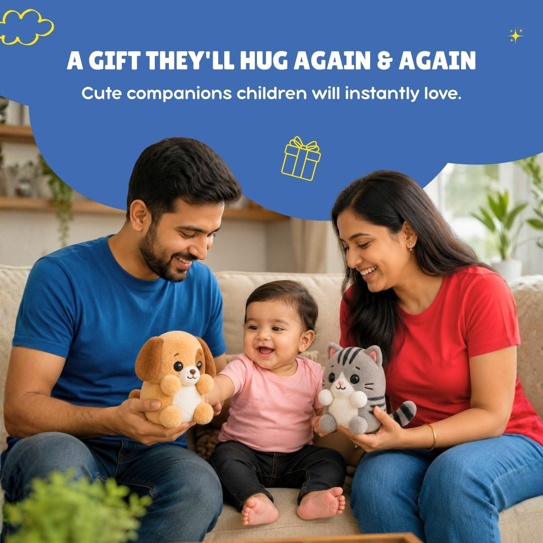 Kitty & Puppy Rhymes Plush Set | Interactive Animal Sounds Plush Toys – ClapCuddles™