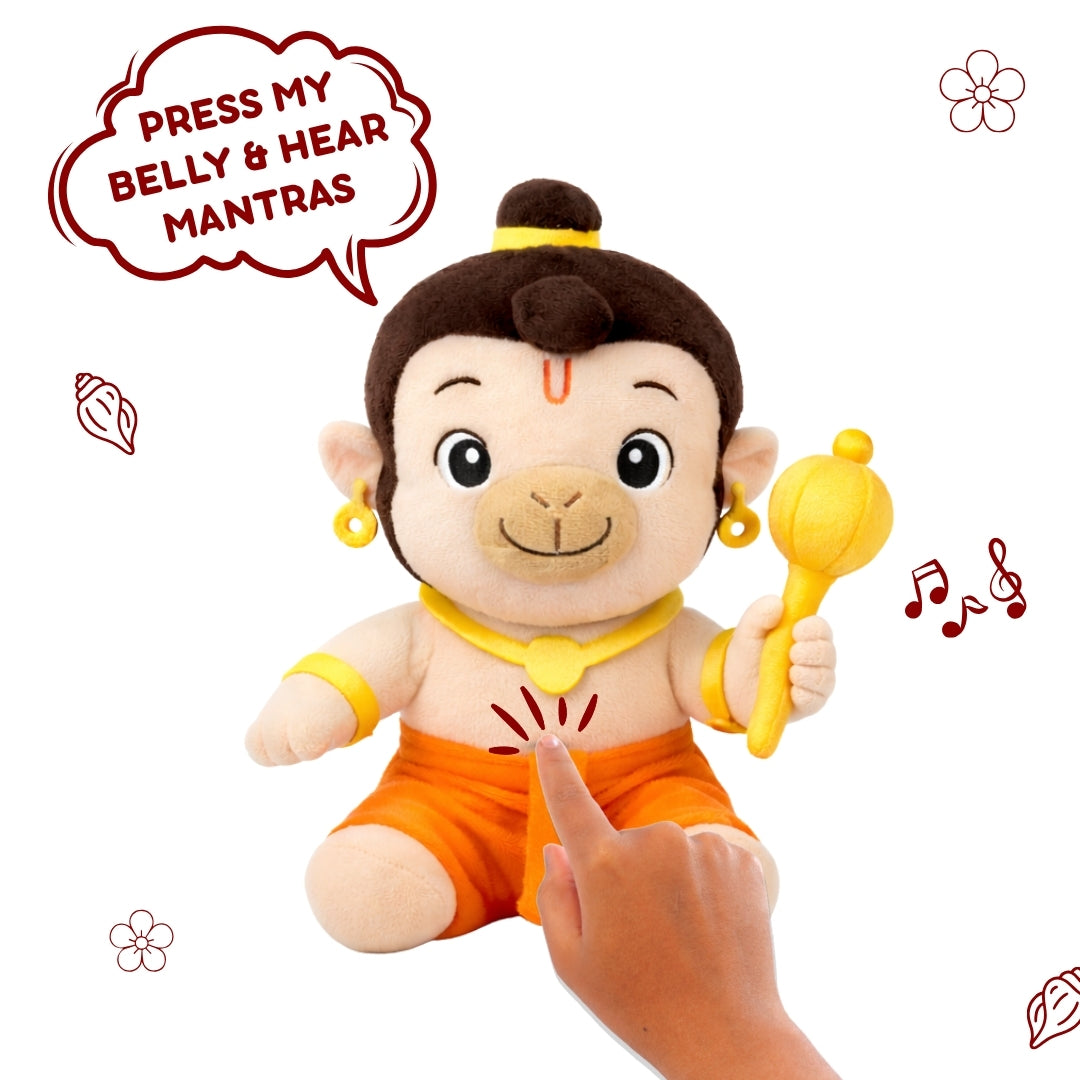 ClapCuddles™ Krishna & Hanuman Mantra Chanting Plush Combo