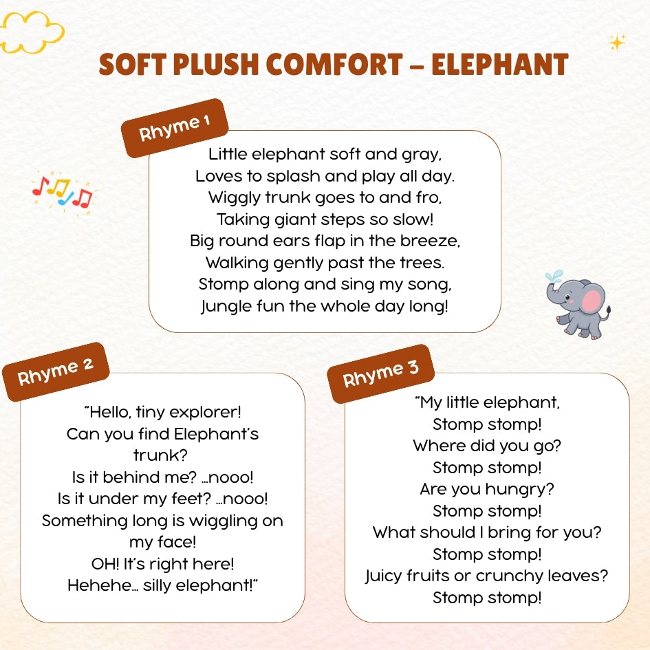 Bunny & Elephant Rhymes Plush Toy Set™ - ClapCuddles™