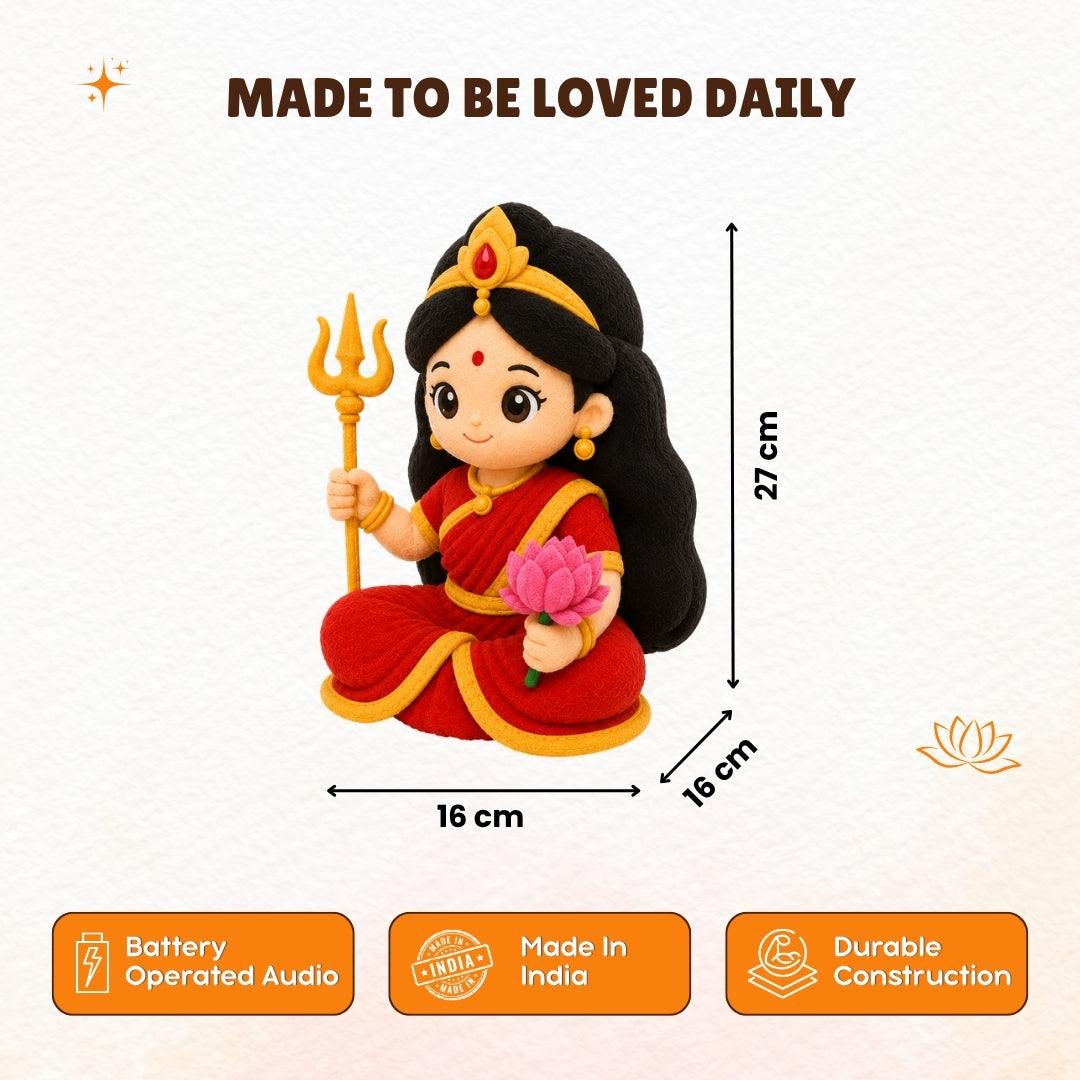 ClapCuddles™ Durga Devi Mantra Chanting Plush Toy | Interactive Devotional Soft Toy