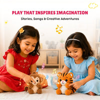 Tiger & Monkey Rhymes Plush Set | Interactive Animal Sounds Plush Toys – ClapCuddles™