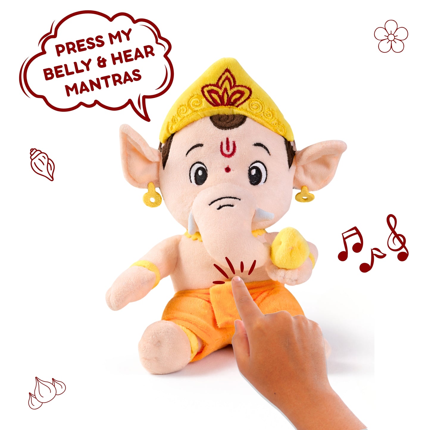 ClapCuddles™ Krishna & Ganesha Mantra Chanting Plush Combo