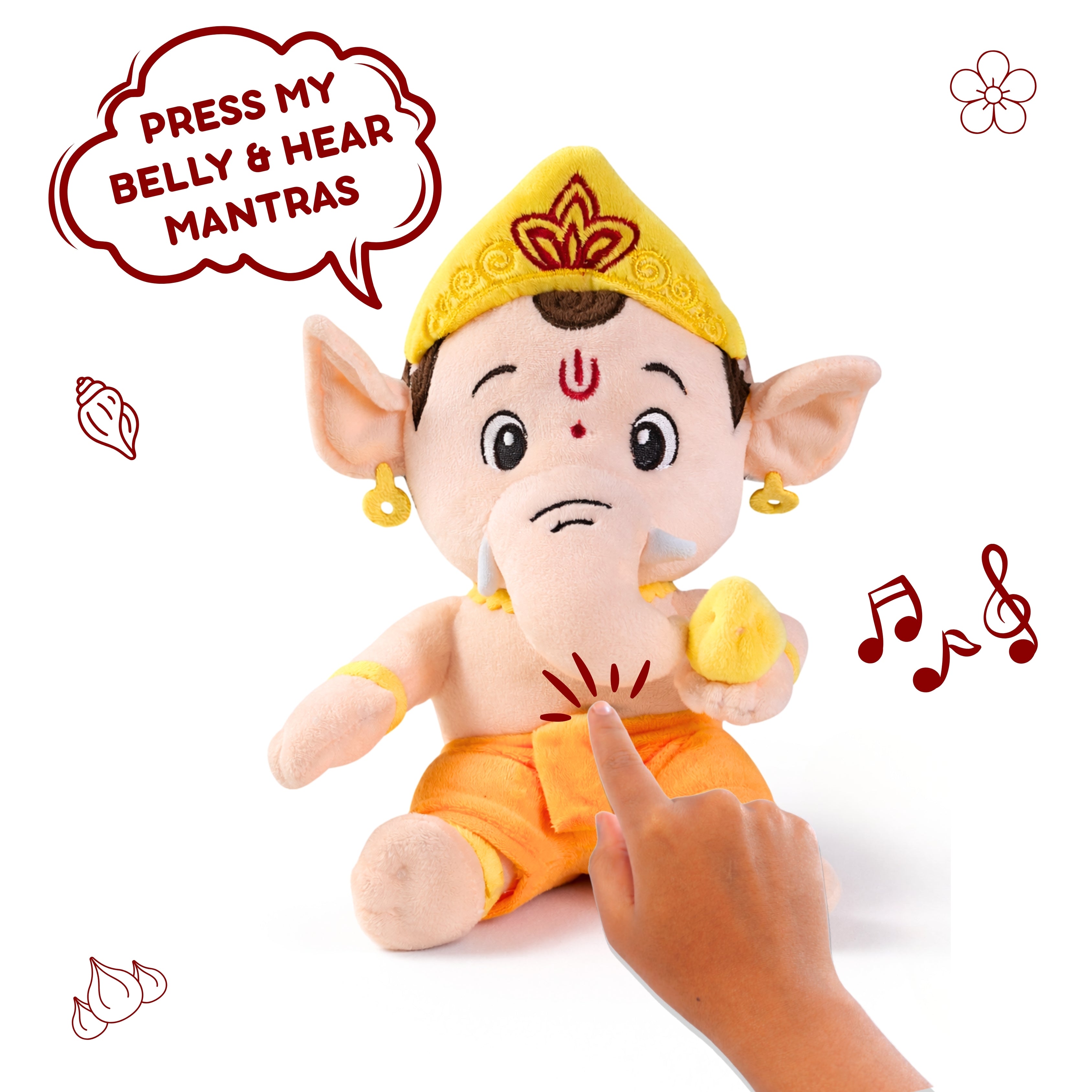 ClapCuddles™ Krishna & Ganesha Mantra Chanting Plush Combo