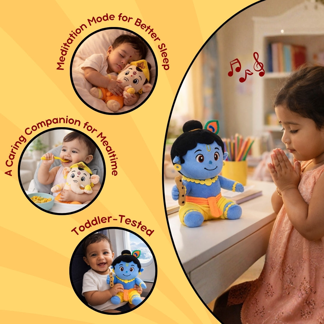ClapCuddles™ Krishna & Ganesha Mantra Chanting Plush Combo