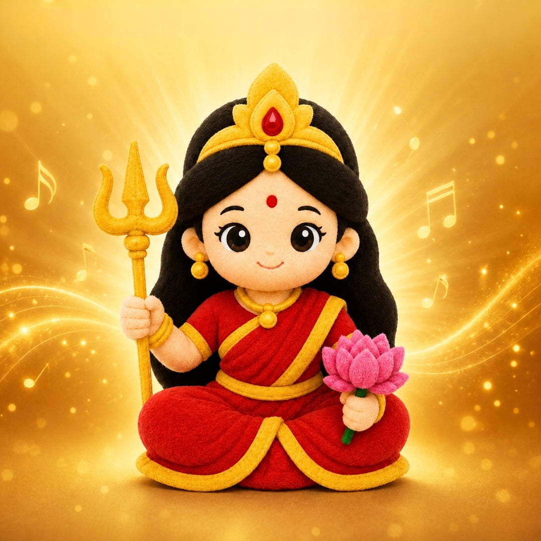 ClapCuddles™ Durga Devi Mantra Chanting Plush Toy | Interactive Devotional Soft Toy
