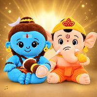 ClapCuddles™ Shiva & Ganesha Mantra Chanting Plush Combo