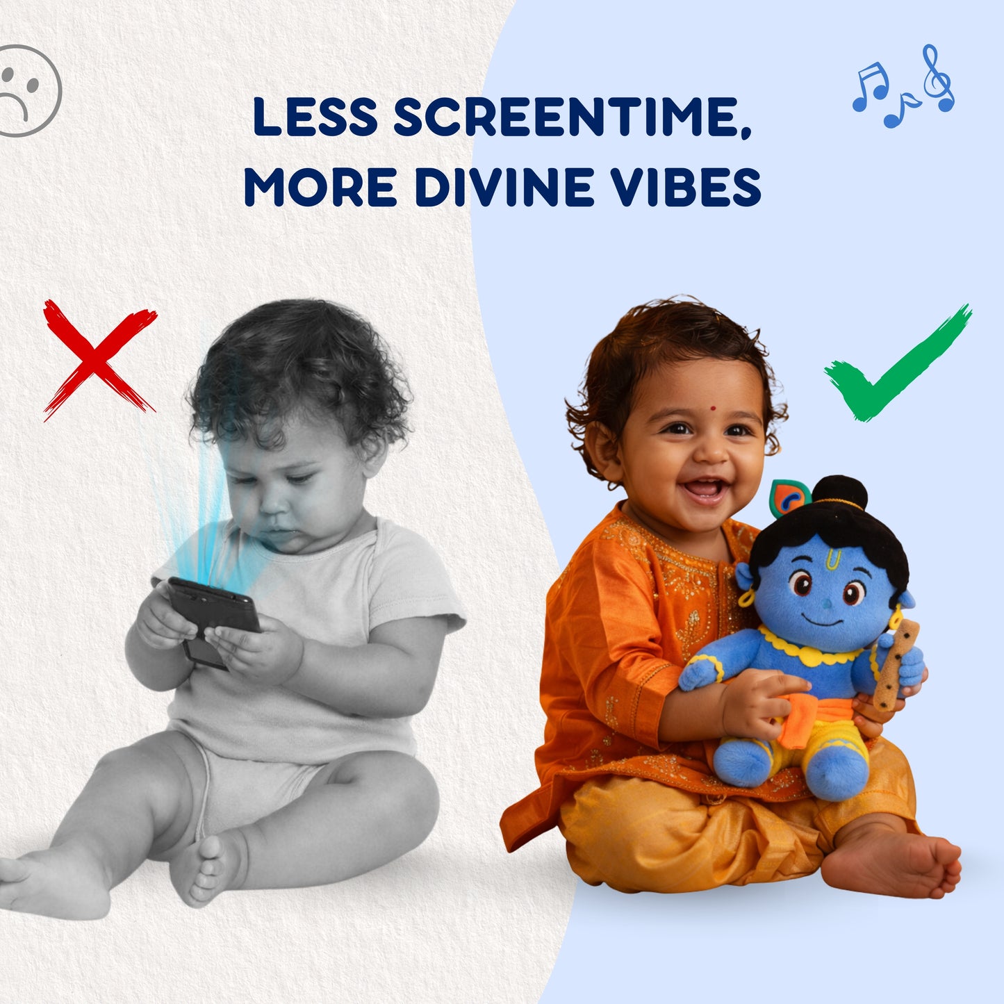 ClapCuddles™ Mantra Chanting Krishna with Meditation Mode