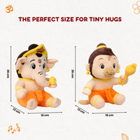 ClapCuddles™ Ganesha & Hanuman Mantra Chanting Plush Combo