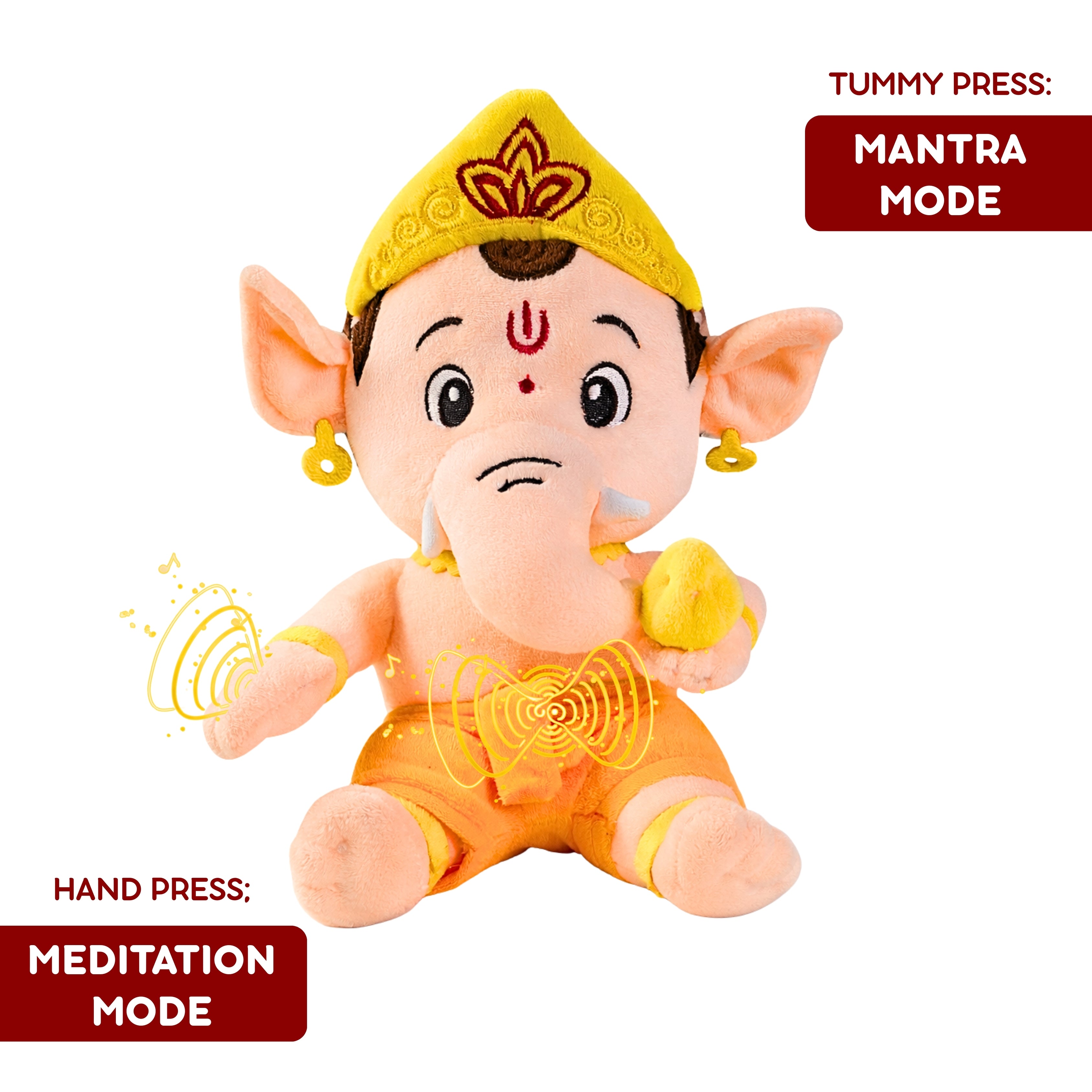 ClapCuddles™ Ganesha & Hanuman Mantra Chanting Plush Combo