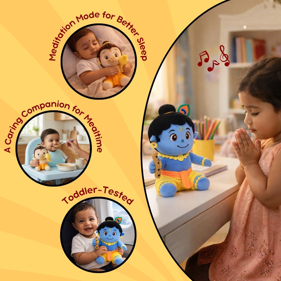 ClapCuddles™ Krishna & Hanuman Mantra Chanting Plush Combo
