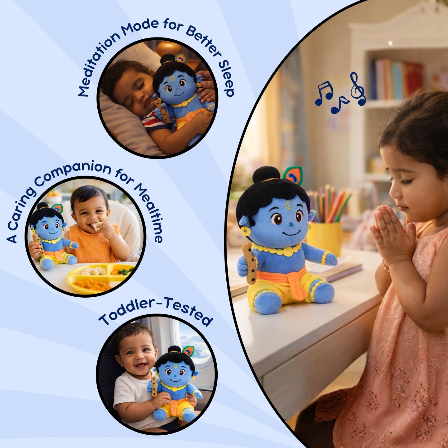 ClapCuddles™ Mantra Chanting Krishna with Meditation Mode