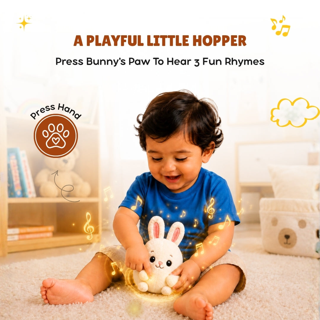 Bunny & Elephant Rhymes Plush Toy Set™ - ClapCuddles™