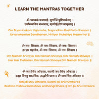 Text with mantras on a white background