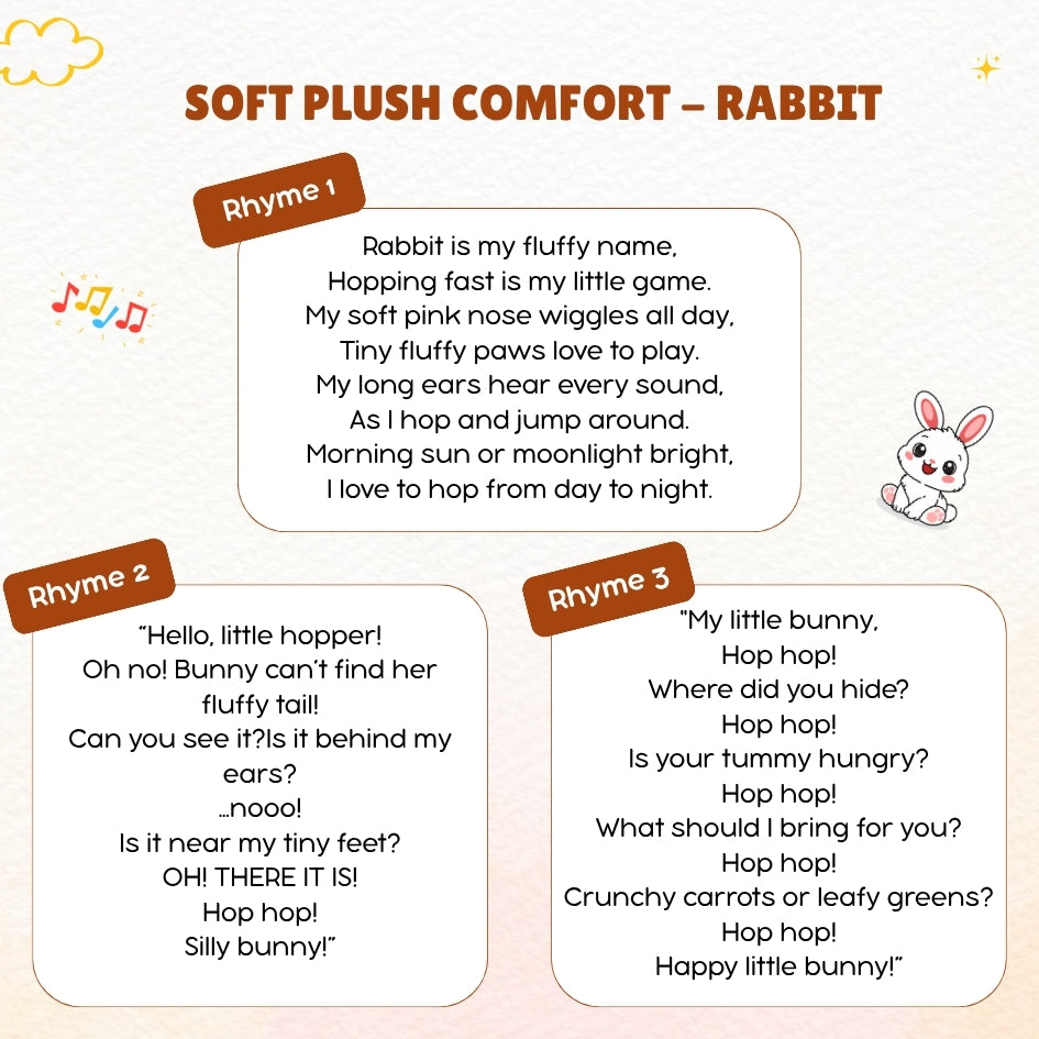 Bunny & Elephant Rhymes Plush Toy Set™ - ClapCuddles™