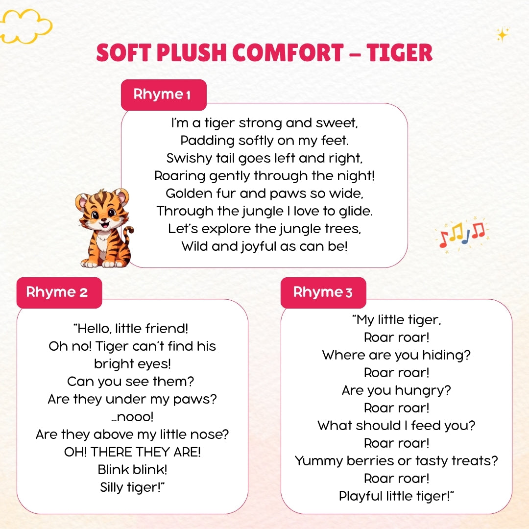 Tiger & Monkey Rhymes Plush Set | Interactive Animal Sounds Plush Toys – ClapCuddles™