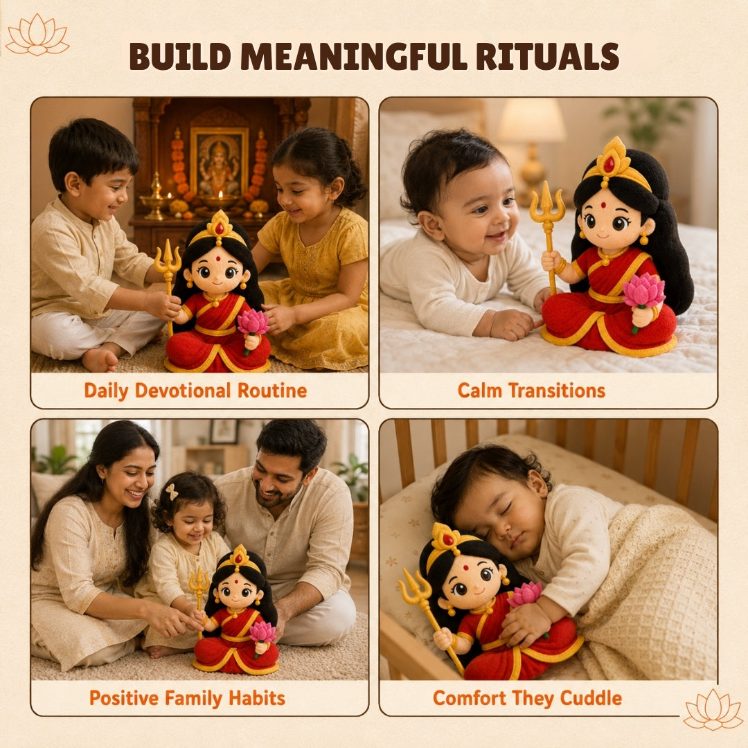 ClapCuddles™ Durga Devi Mantra Chanting Plush Toy | Interactive Devotional Soft Toy
