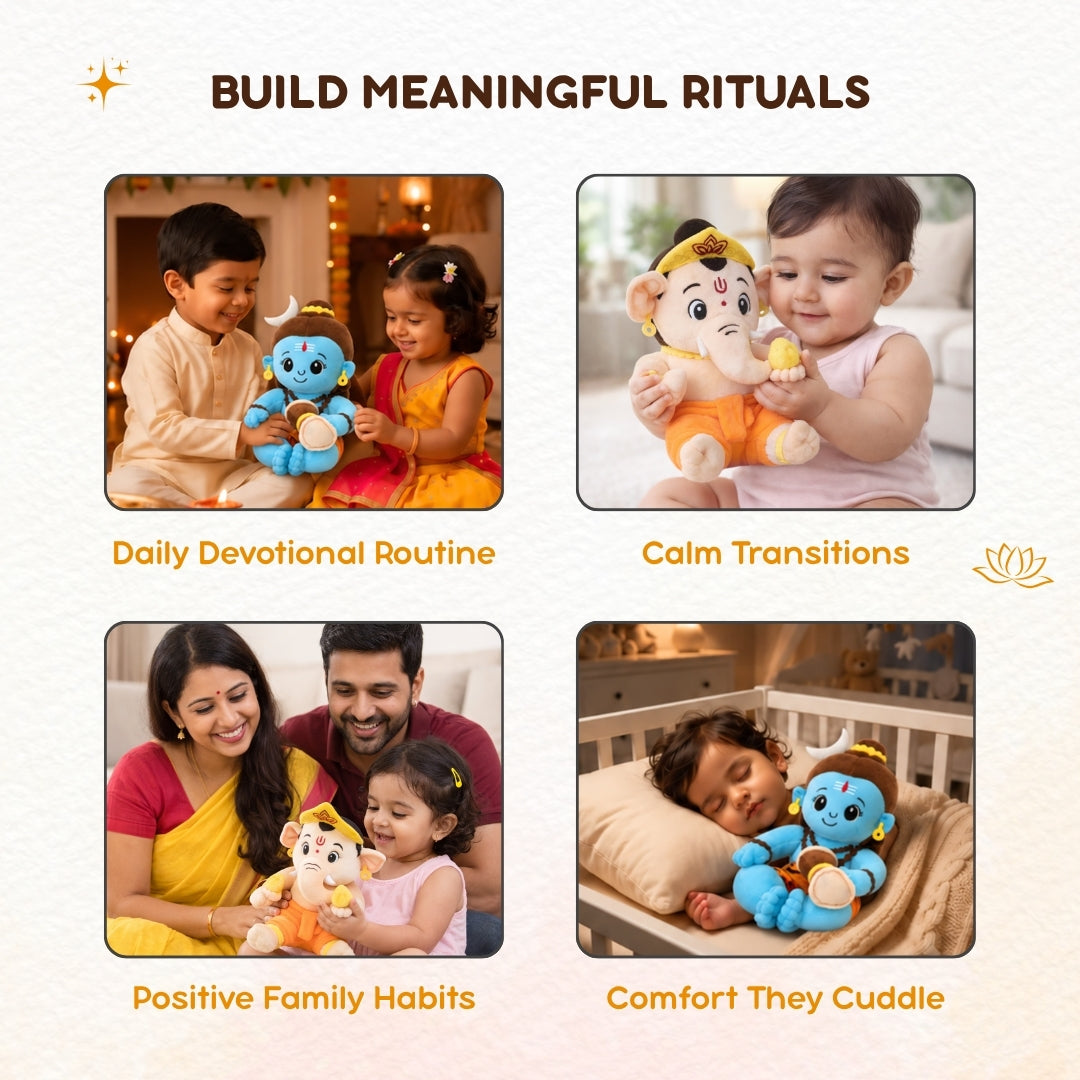 ClapCuddles™ Shiva & Ganesha Mantra Chanting Plush Combo