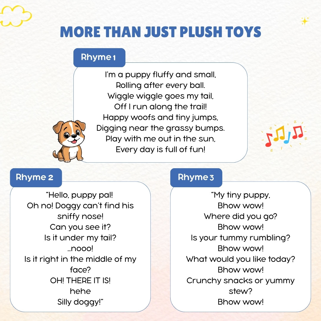 Kitty & Puppy Rhymes Plush Set | Interactive Animal Sounds Plush Toys – ClapCuddles™