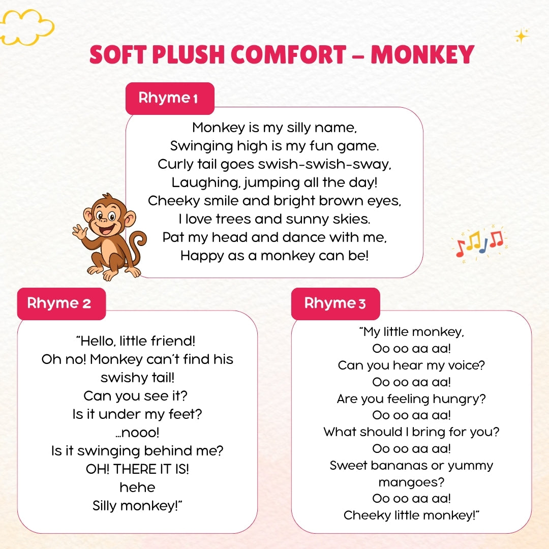 Tiger & Monkey Rhymes Plush Set | Interactive Animal Sounds Plush Toys – ClapCuddles™
