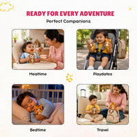 Tiger & Monkey Rhymes Plush Set | Interactive Animal Sounds Plush Toys – ClapCuddles™