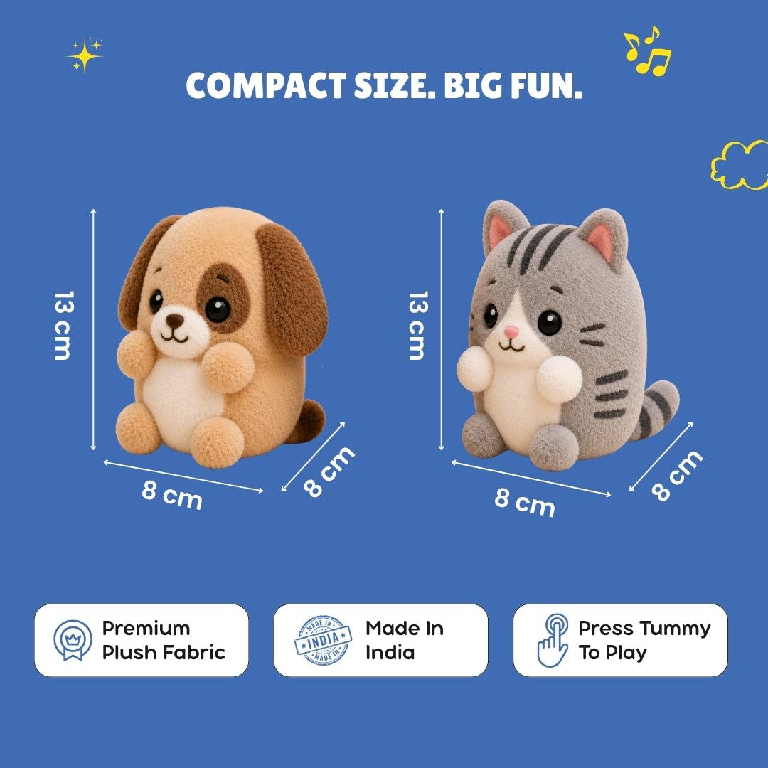 Kitty & Puppy Rhymes Plush Set | Interactive Animal Sounds Plush Toys – ClapCuddles™