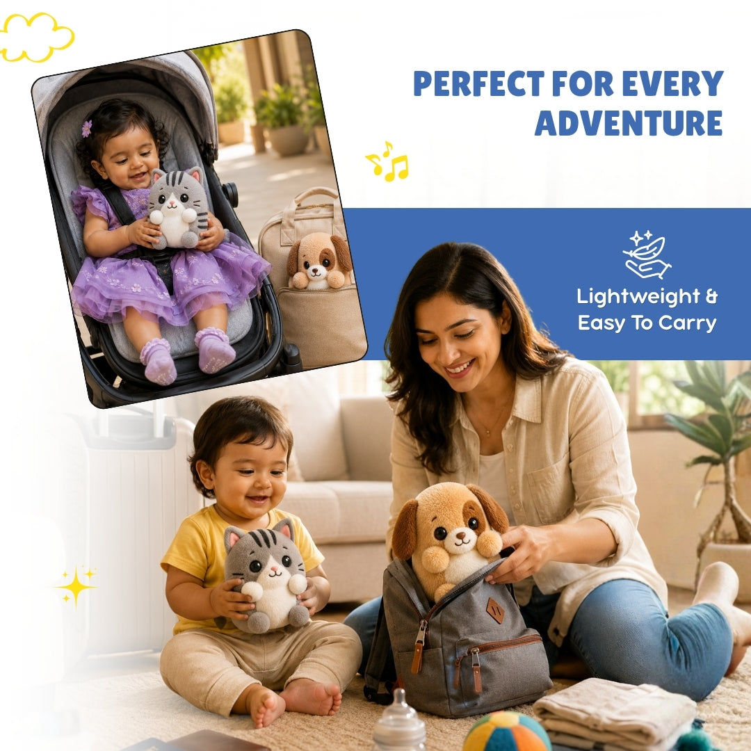 Kitty & Puppy Rhymes Plush Set | Interactive Animal Sounds Plush Toys – ClapCuddles™